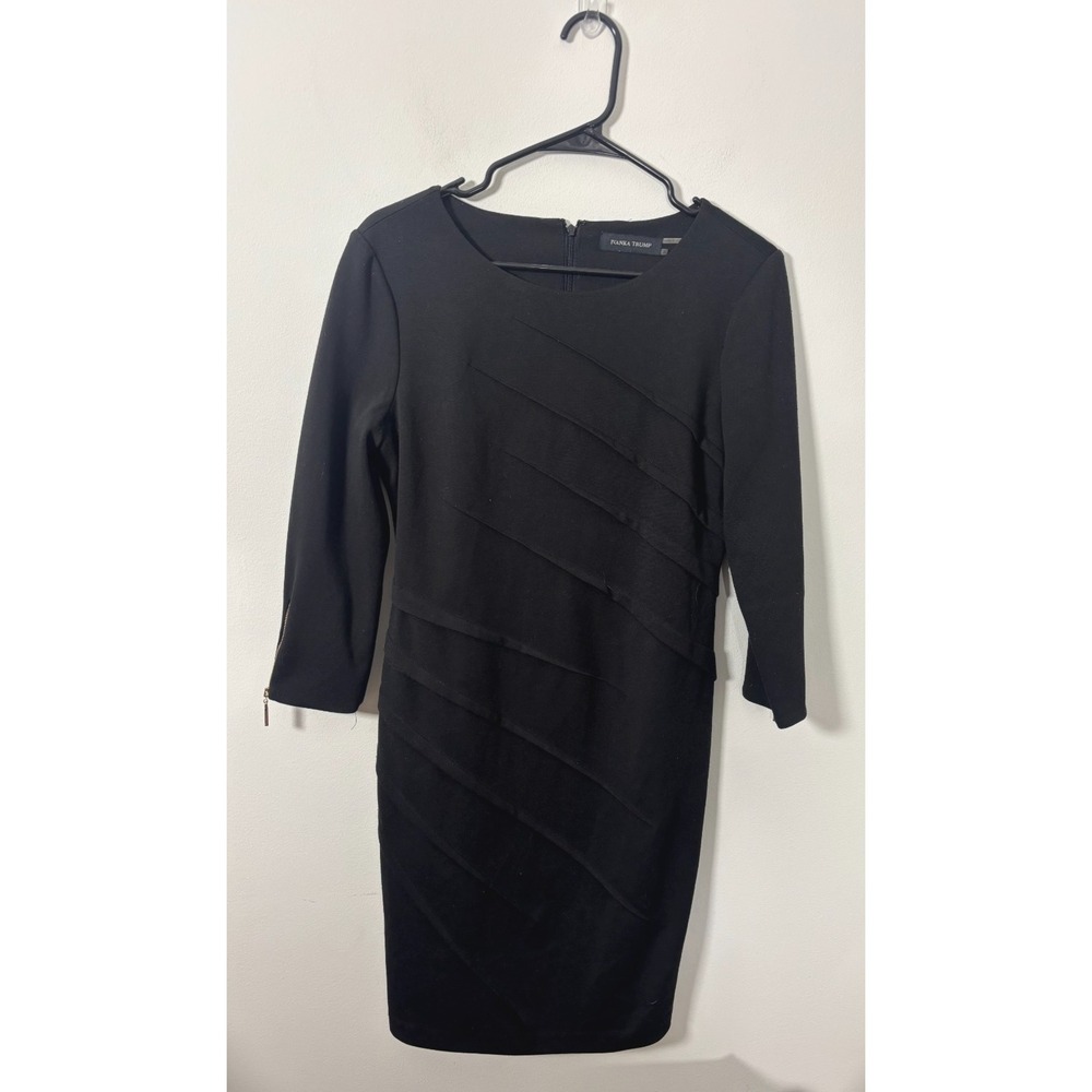 Ivanka Trump Size 6 Black Sheath Dress 3/4 Sleeve Business Office